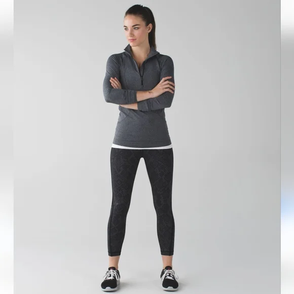 RARE Lululemon Pace Tight(Luxtreme) Lights Out Black/Ravish Reptile Silver 12 - Picture 5 of 15